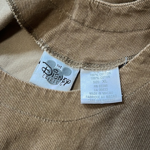 Vintage Disney Pooh Embroidered Brown Corduroy Sleeveless Jumper Dress Size XL - Picture 6 of 6